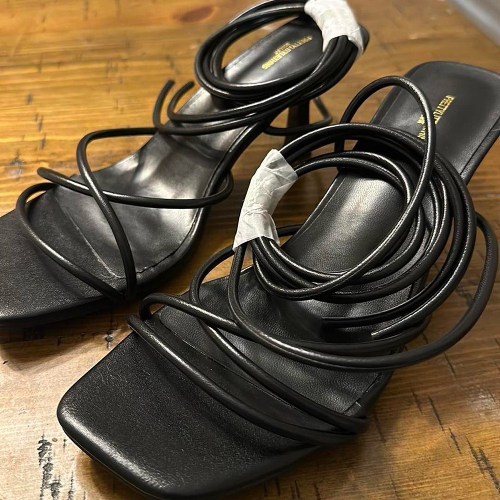 black strappy heels